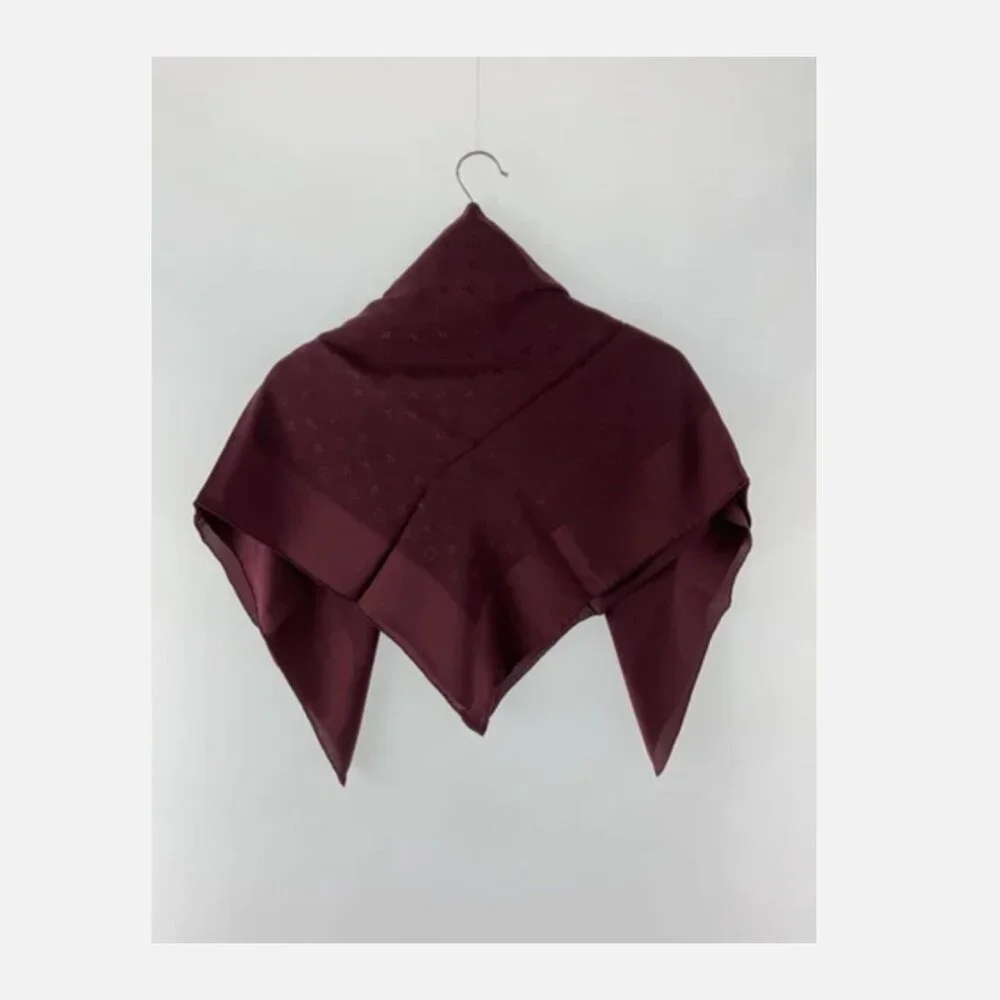 Sold - Louis Vuitton LV bordeaux 100% silk scarf - Picture 2 of 4